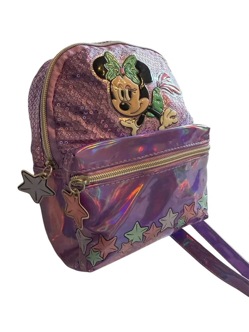 Disney Minnie Mouse Holographic Purple Iridescent Mini Backpack Kids